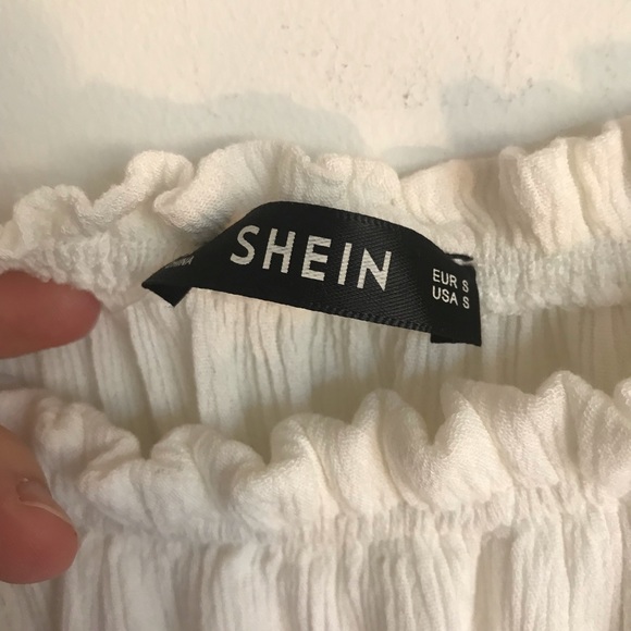 SHEIN White Pom Pom Boho Off Shoulder Blouse - Picture 6 of 7